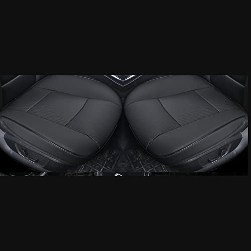 Image of 2 Piece Car Seat Protector PU Leather Car Seat Covers for Car Seat Bottoms Only without Backrest Universal Fit 90%-53 x 52 cm (Black)