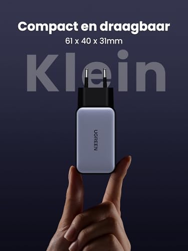 UGREEN Nexode USB C-Charger 65W GaN-Oplader met 3x USB-C-poort snellader compacte Lader compatibel met MacBook Pro/Air, HP Laptop, iPad Pro, iPhone 16-8 serie, Galaxy S24 - Afbeelding 7