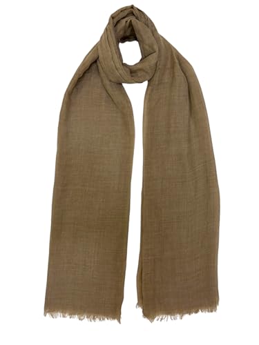 Lightweight Merino Wool Spring Scarf for Women – Soft Khaki Shawl Wrap 70x180 cm – Breathable, Elegant Travel Accessory for Cool Evenings4
