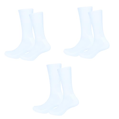 Image of 3 Pack Cotton Crew Socks for Womens Lightweight Casual Wear Business Socks, 6 to 9(WS1002-3WHI-3PK-6TO9)