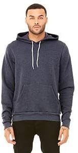 Bella Canvas Unisex Poly-Cotton Fleece Pullover Hoodie - Heather Navy - L - (Style # 3719 - Original Label) - Image 2