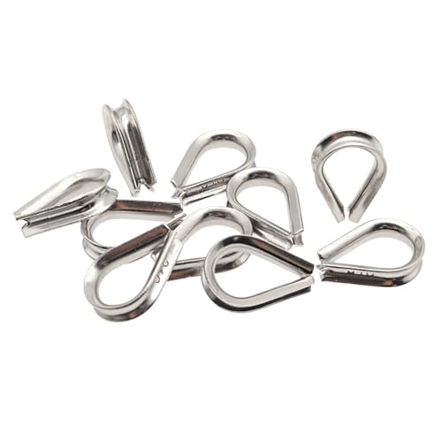 Yooghuge Ditale resistente per funi metalliche, manicotto protettivo triangolare, in acciaio inox 304, 10 pezzi