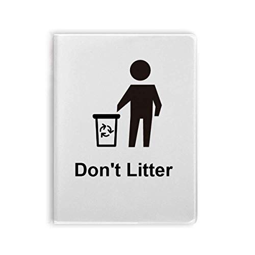 Carnet souple Don't Litter noir avec motif symbole minimaliste résistant