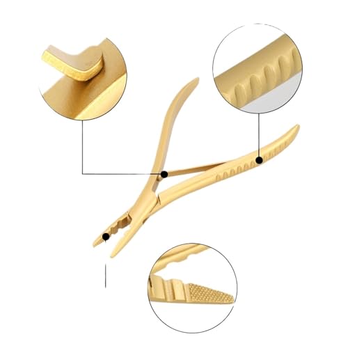 Alicates de extensión de cabello en acero inoxidable negro para peluquería 6