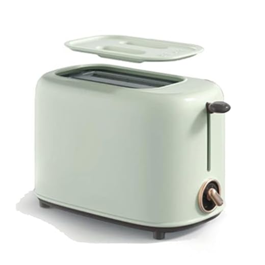 Máquinas de Fazer Pão Torradeira 2 Peças, Torradeira Aço Inoxidável Verde Vintage, Sanduicheira, Torradeira Automática, Adequado Para Café Da Manhã 650 W (Color : Green, Size : 261 * 142 * 168mm)