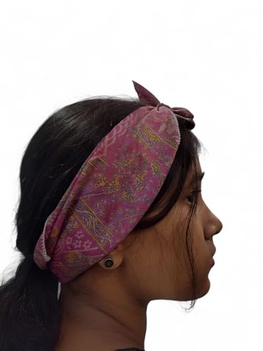 Mango Gifts Set of 24 Indian Pure Silk Square Scarves | 20" x 20" Floral Printed Lightweight Soft Bandanas & Sari Headbands, Assorted Color Mix4