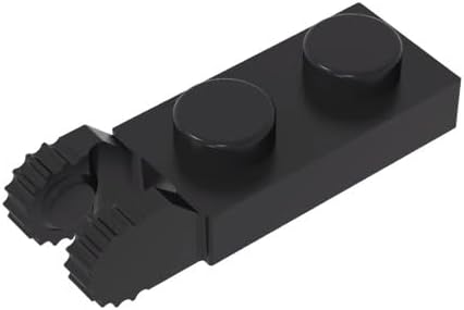 BrickBuddy Gobricks GDS-821 Hinge Plate 1 x 2 Locking with 2 Fingers On End, with Groove 10PCS Compatible with Lego Toy 44302 54657 4183060 Components for Major Brick Brands ColorBlack 26