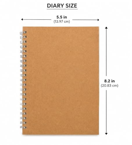 Image of AccuPrints A5 (5.5x8.2 inch) Pack of 2 Craft Notebook, 80 leaf 160 Pages,Blank or Unruled | Travel Writing Notebook,Journal,Notepad,Sketchbook|For Students,Office College Spiral Diary