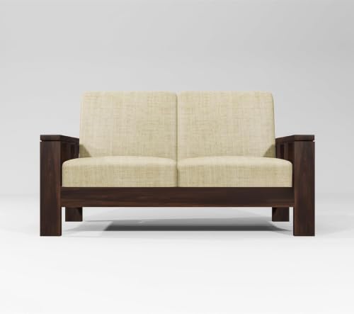 Image of Sheesham Wooden 6 Seater Sofa Set for Living Room | Rosewood 6 Seater Cushion Sofa Set for Home & Office | Solid Wood Sofa for Lounge (Walnut, 3+2+1 Seater)