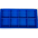 部品収納ボックス [中8仕切り] 青プラスチック製 [8区画タイプ]（530×275×50mm）パーツケース コンテナ BOX ネジ 工具 パーツ整理 PK540-8 中8青