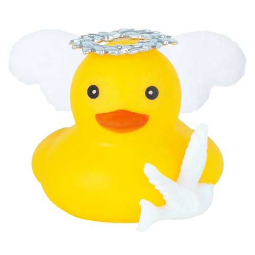 noubeyar Funny Rubber Ducks with Olive Branch, Dove & Wings, Dashboard Decorations Duck for Car Dashboard, Office, Home Decor - Angel Rubber Ducks Gifts for Adults