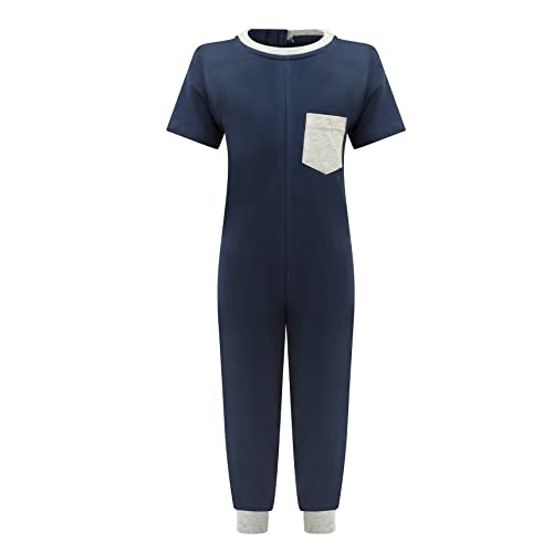 Kaycey Special Needs Adaptive Clothing For Children, Short Sleeve Long Leg Zip Back Jumpsuit2