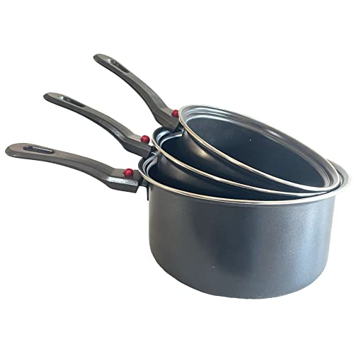 (Formule Economique) - Lot de 3 Casseroles Métal Antiadhésives - 20/18/16cm