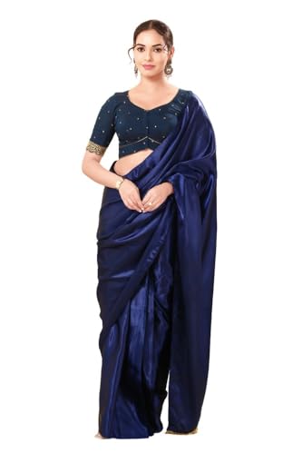 Image of Vamas Women's Art Silk Front Open Saree Blouse | Scallop Embroidered Sleeves & Yoke Designer Blouse | Stylish EthnicBlouse for Wedding & Festive Occasions