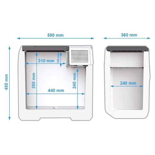 Miniatura 4 de Mobicool FR40 AC/DC - Nevera termoeléctrica portátil, Conexiones 12/24/230 V, 38 litros de Capacidad, clasificación energética A+, Color Azul/Gris