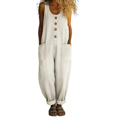 Salopette en jean femme jambe large et coupe vintage décontractée