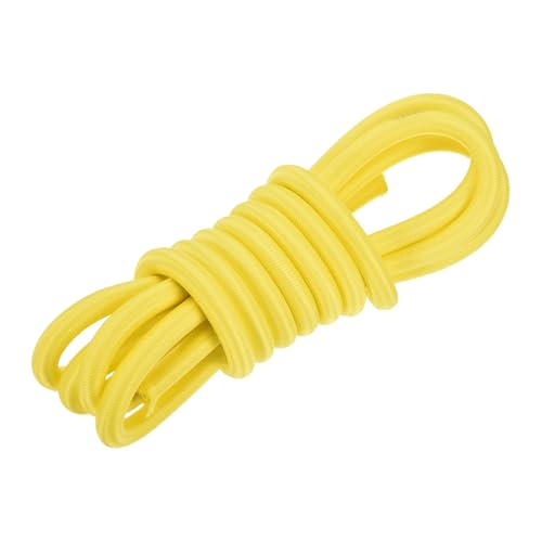 DMiotech 0.4 Inch Shock Cord, 10 Feet Yellow Bungee Cord Tent Pole Shock Cord Round Elastic Kayak Rope Stretch String Marine Grade Heavy Polyester for DIY Projects Tie Downs