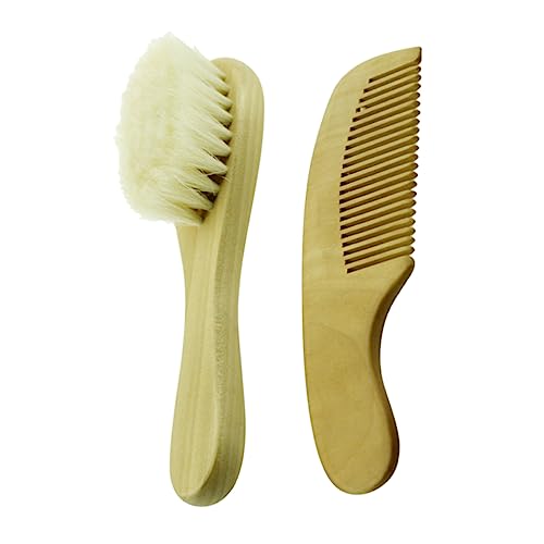 OATIPHO Wooden Comb and Brush Kit Baby Brush Set Shower Brush for Baby Bath Brush Comb Toddler Grooming Kit Wooden Handle Scalp Massage