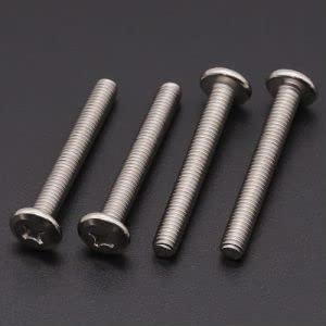 Miniatura 4 de Tornillos de acero inoxidable M5-0.031 x 1.378 in, cabeza redonda plana Phillips, tornillos para muebles, rosca completa, acero inoxidable 304 (18-8)