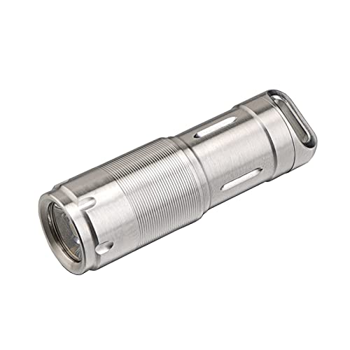 MecArmy X2S Stainless Steel LED Flashlight, Mini EDC Rechargeable Keychain Flashlight with Micro USB Charging, 10180 Battery 130 Lumens Outdoor Waterproof EDC Keychain Light (Polished)