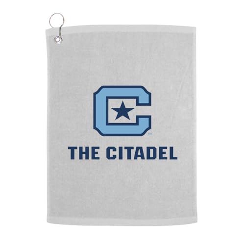 Sport Your Gear The Citadel Bulldogs Golf Bag Towel - Officially Licensed - Athletic Logo - Ultra-Absorbent, Grommet Attachment, Keeps Clubs & Hands Dry