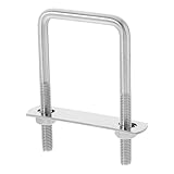 Angoily Square Stainless Steel U-Bolt Kit M8x50x100mm Heavy Duty U-Shaped Fasteners with Nuts and Plates for Industrial, Trailer, Boat, and Automobile Use,