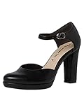 tamaris spangenpumps braun Obermaterial: Kunstleder / PU Tamaris Damen 1-1-24401-27, Pumps, Riemchenpumps, Black matt, 38 EU