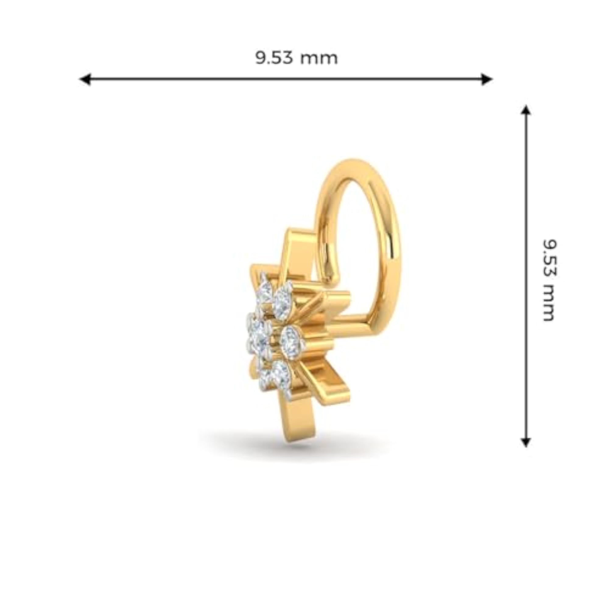 Women's 925 Sterling Silver 18K Gold Plated Nose Pin