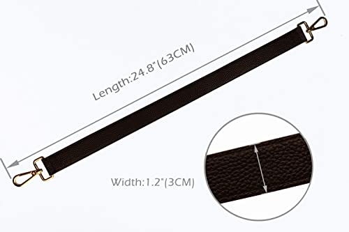 Image of 24.8 inch Leather Replacement Strap for Handbags Shoulder Bag with Metal Buckles