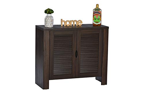 Image of DeckUp Giona 2-Door Engineered Wood Shoe Rack (Walnut, Matte Finish)