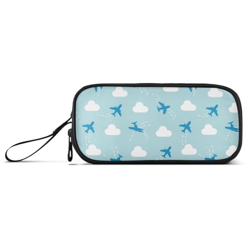 Image of J JOYSAY Airplanes Cloud Blue Pencil Case Large Big Capacity Portable Pencil Case for Girls Boys Markers Storage for Office College School