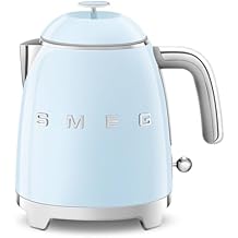 SMEG Mini 50s Retro Style 3 Cup Electric Kettle with Double Wall Anti Slip Base and Water Level Indicator Pastel Blue