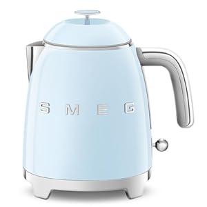 SMEG Mini 50’s Retro Style 3 Cup Electric Kettle with Double Wall Anti Slip Base and Water Level Indicator (Pastel Blue)