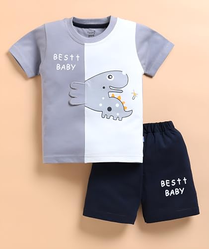 Image of Tonyport Boys Printed T-Shirt & Shorts