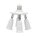 E27 LED. Żarówka konwertuje 1 do 4 Sockter Splitter Converter Converter Socket Socket Socket E27 LED. Baza żarówek, regulacja 360 stopni, 180 stopni gięcia do studia fotograficznego (Color : White)