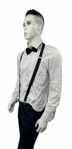 Image of Men's Suspenders Bowtie Set Elastic Y Shape Style Women's Suspenders Bowtie For Wedding&Formal Events
