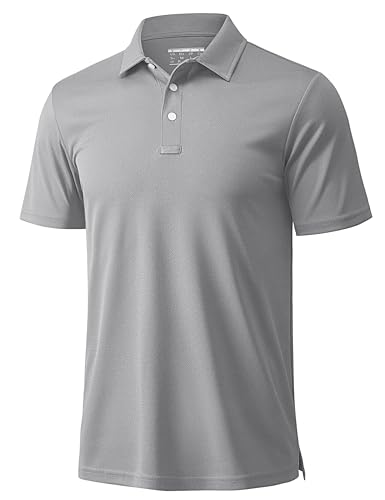 Image of MAGCOMSEN Men's Polo Shirts 3 Buttons Casual Work T Shirts Quick Dry Short Sleeve Golf Shirt Pique Jersey Outdoor Performance