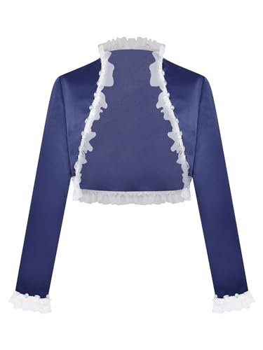 Girl's Satin Long Sleeve First Communion Flower Girl Bolero Shrug Jacket Open Front Cardigan Shawl Size 4-16