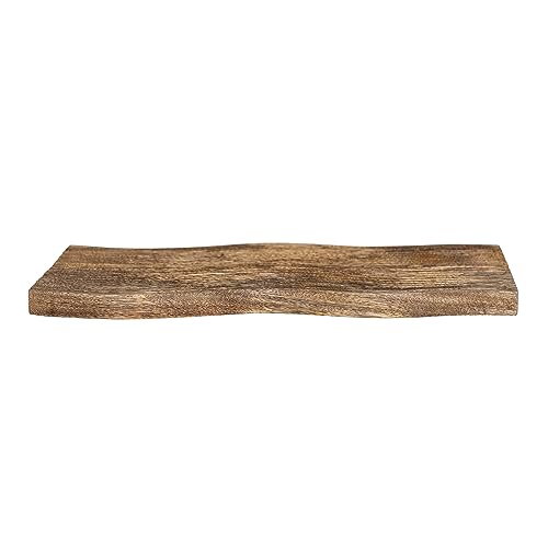 Tabla de cortar rectangular de madera de mango con ranura, acabado nogal miniatura 6