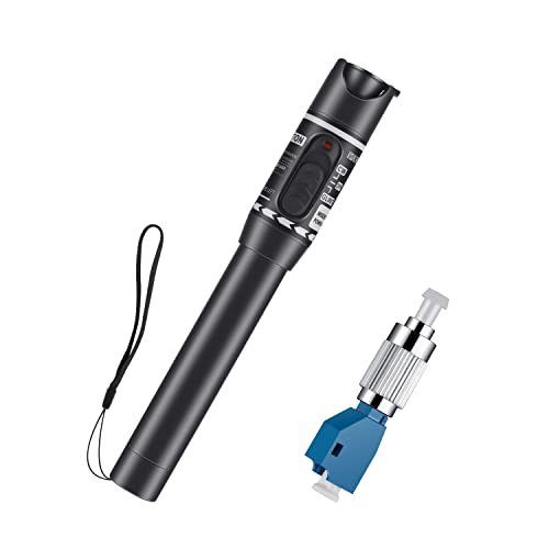 Moocci Visual Fault Locator - Fiber Optic Cable Tester Meter Kit with FC Male to LC Female Adapter - Fiber Optic Tools Tester Detector for LC/FC/SC/ST, Network Cable Test