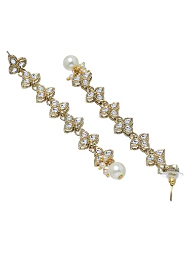 Image of Karatcart Black Beads Long Drop Earrings For womens