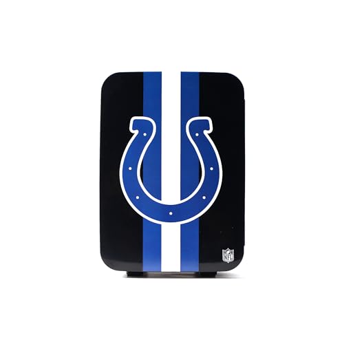 Image of Ukonic NFL Indianapolis Colts 15-Can Mini Fridge 10L - AC /DC Powered, Official Team Colors & Logo, Portable Cooler for Tailgates, Home, Office, or Car