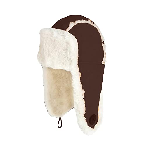 The Fancy Dress® Sombrero de invierno acolchado para adultos, unisex, de piel sintética, resistente al viento, para hombres y mujeres, chocolate, Talla única