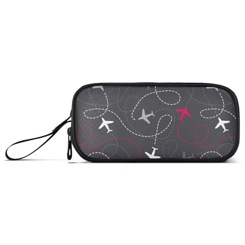 Image of Fisyme Travel Airplanes Pencil Case Large Capacity Pen Box Makeup Pouch Holder Organizer Stationery Bag for School Office College Traval Adults, A02B22026