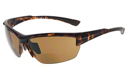 Image of Eyekepper Bifocal Sunglasses for Women Men, Rectangular Frame | Outdoor Sports Bifocal Reading Sunglass, with Readers Built in, Mens Tinted Sun Reader Bifocals, Ladies Cheater,Wrap Half Rim