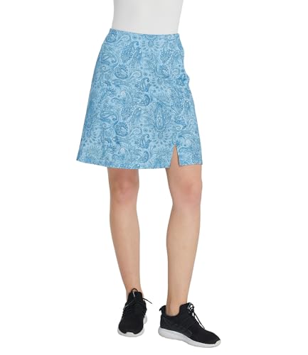 Westkun Gonna Golf Donna al Ginocchio Trekking Skort Gonna Pantalone Tennis Vita Alta Gonne Sportiva Estiva con Tasca A-Blu Paisley M