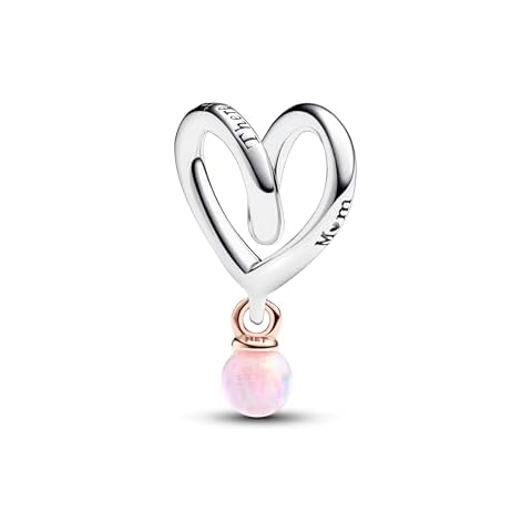 Pandora Moments Heart Charm with Opal Cover