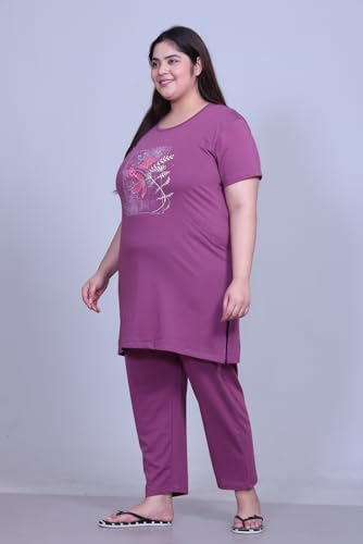 Image of RYSH Women's Printed Cotton Plus Size Longline T-Shirt with Pockets | Cotton fabric - soft longline T-shirt with easy plus-size fit