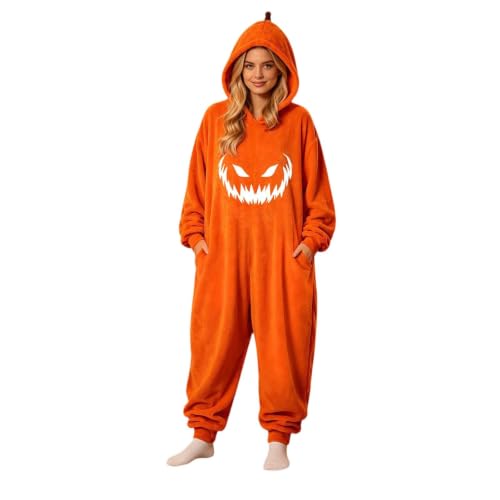 Mono de calabaza con capucha para fiestas de disfraces en otoño