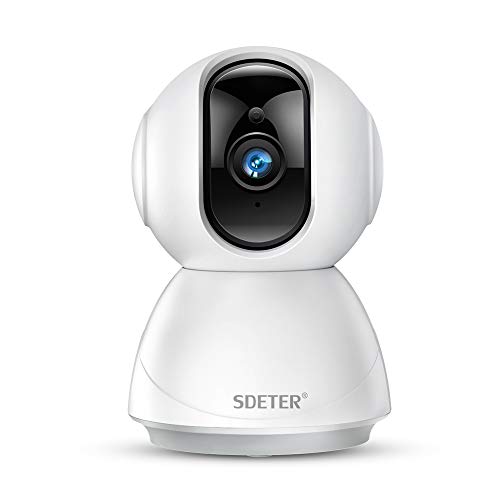 SDETER Wireless Security Camera, IP Camera 1080P HD, WiFi Home Indoor Monitor for Baby/Pet/Nanny with Night Vision/2 Way Audio/Motion Detection, Support SD Card Slot/Cloud Storage
